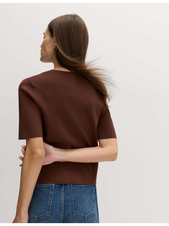 Marks & Spencer Dugme kardigan uskog kroja s V izrezom Marks & Spencer smeđa