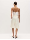 Marks & Spencer Bermude s pojasom, visoki struk od lněne mješavine Marks & Spencer kremaст