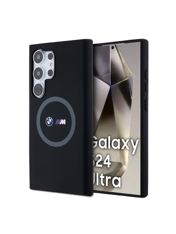BMW BMW M Printed Round and Logo Magsafe Silikonska Zaštita za Samsung Galaxy S24 Ultra Black