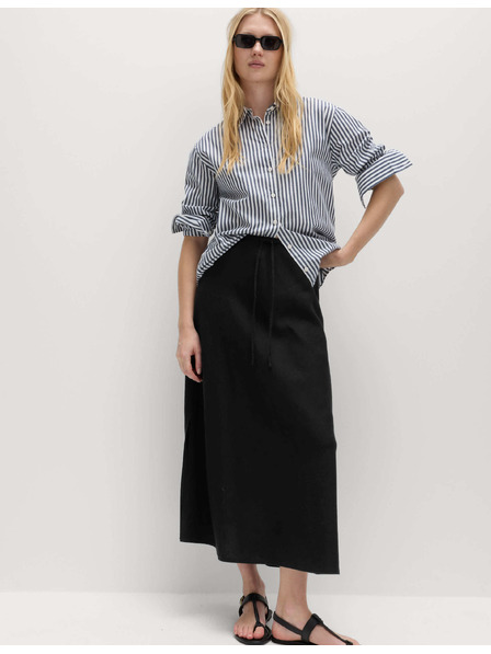 Marks & Spencer A-linija maksi suknja s visokim udjelom lana Marks & Spencer crna