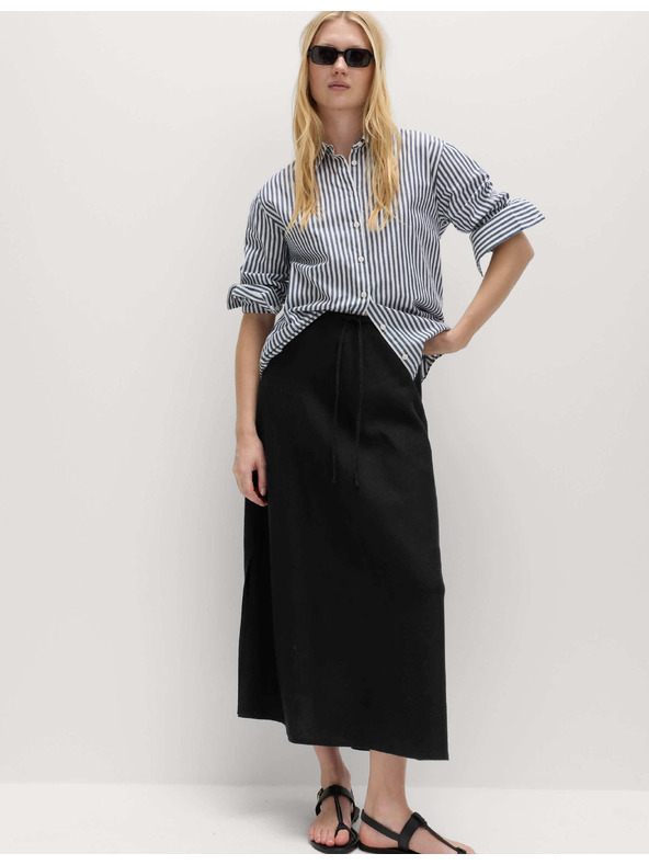 Marks & Spencer A-linija maksi suknja s visokim udjelom lana Marks & Spencer crna