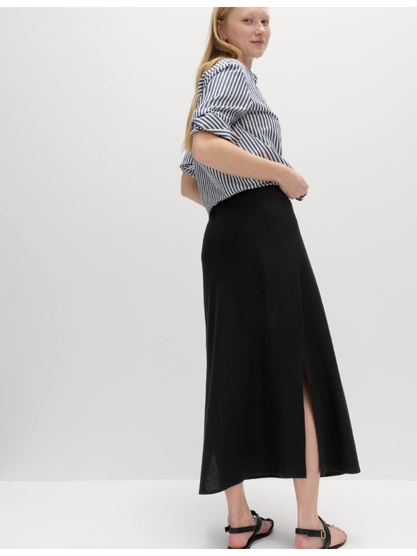 Marks & Spencer A-linija maksi suknja s visokim udjelom lana Marks & Spencer crna