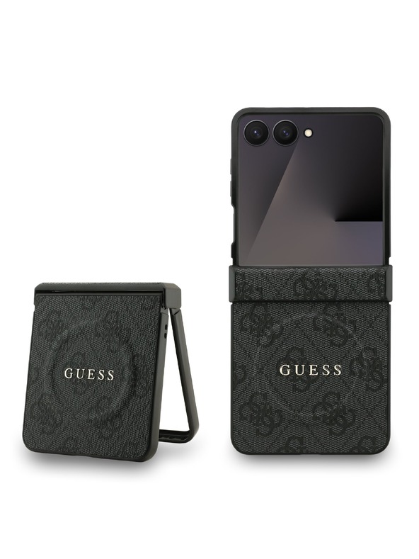 Guess Guess PU Leather 4G Colored Ring Magnetic Zadnji Poklopac za Samsung Galaxy Z Flip 7 Black