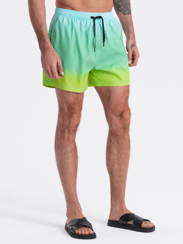 Ombre Clothing Tirkizne muške Ombre kupaće kratke hlače Ombre Odjeća V19 OM-SRBS-0125