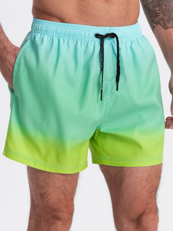 Ombre Clothing Tirkizne muške Ombre kupaće kratke hlače Ombre Odjeća V19 OM-SRBS-0125