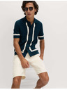 Marks & Spencer Pletena polo majica od čiste pamuka s kontrastnom obrubom Marks & Spencer plava