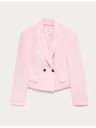 Marks & Spencer Dvoredan blazer slobodnog kroja s sadržajem lana Marks & Spencer ružičasta