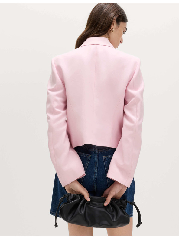 Marks & Spencer Dvoredan blazer slobodnog kroja s sadržajem lana Marks & Spencer ružičasta
