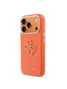 Guess Guess PU Grained 4G Resin Metal Logo Stražnja Futrola za iPhone 17 Pro Max Orange
