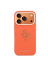 Guess Guess PU Grained 4G Resin Metal Logo Stražnja Futrola za iPhone 17 Pro Max Orange