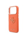 Guess Guess PU Grained 4G Resin Metal Logo Stražnja Futrola za iPhone 17 Pro Max Orange