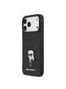 Karl Lagerfeld Karl Lagerfeld Fixed Glitter Metal Ikonik Stražnja Futrola za iPhone 17 Pro Max Black