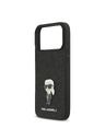Karl Lagerfeld Karl Lagerfeld Fixed Glitter Metal Ikonik Stražnja Futrola za iPhone 17 Pro Max Black
