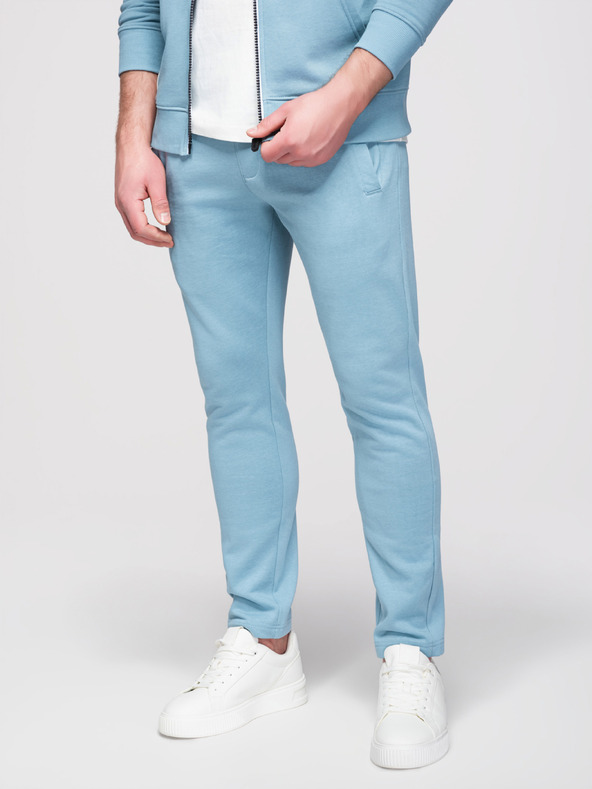 Ombre Clothing Muški donji dio odijela: duks s kapuljačom i zatvaračem + hlače s ravnim nogavicama – svijetlo plava V7 Z23 Ombre Clothing