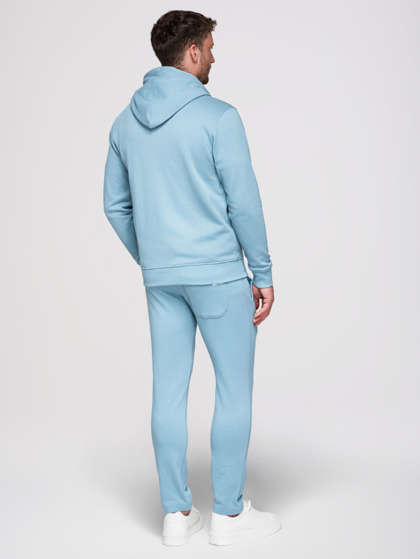 Ombre Clothing Muški donji dio odijela: duks s kapuljačom i zatvaračem + hlače s ravnim nogavicama – svijetlo plava V7 Z23 Ombre Clothing