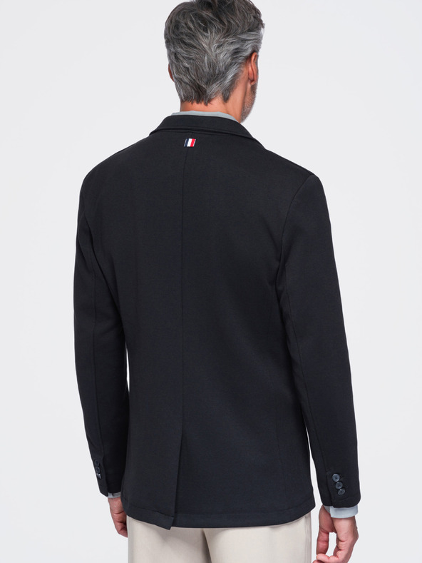 Ombre Clothing Muška sako SLIM od pletenine s finom strukturom – crna V2 M165 Ombre Clothing