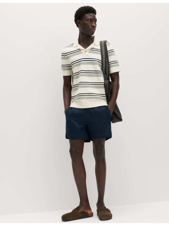Marks & Spencer Bukle polo košulja s istaknutim prugama s visokim udjelom pamuka Marks & Spencer kremasta
