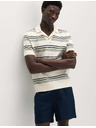 Marks & Spencer Bukle polo košulja s istaknutim prugama s visokim udjelom pamuka Marks & Spencer kremasta