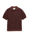 Marks & Spencer Pletena prugasta polo majica s buklé, s razapetim ovratnikom Marks & Spencer smeđa