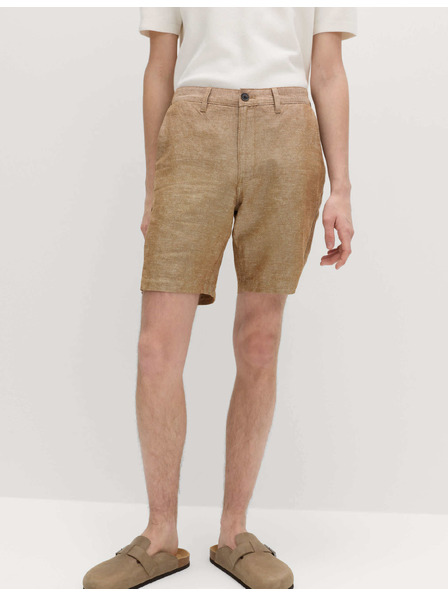 Marks & Spencer Chino šortke, od mješavine lana Marks & Spencer smeđa