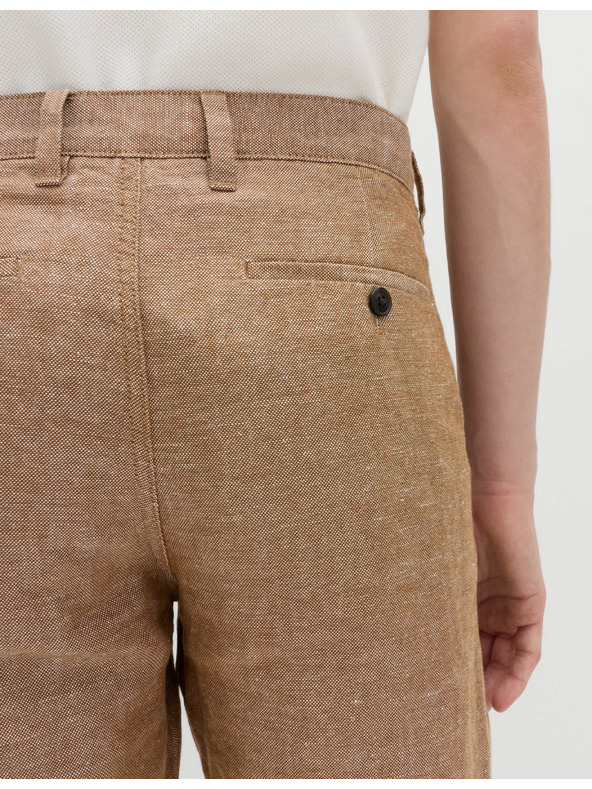 Marks & Spencer Chino šortke, od mješavine lana Marks & Spencer smeđa