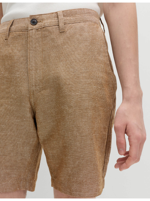 Marks & Spencer Chino šortke, od mješavine lana Marks & Spencer smeđa