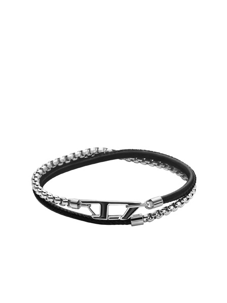 Diesel Unisex narukvica Diesel D Logo čelik i koža DX1472040