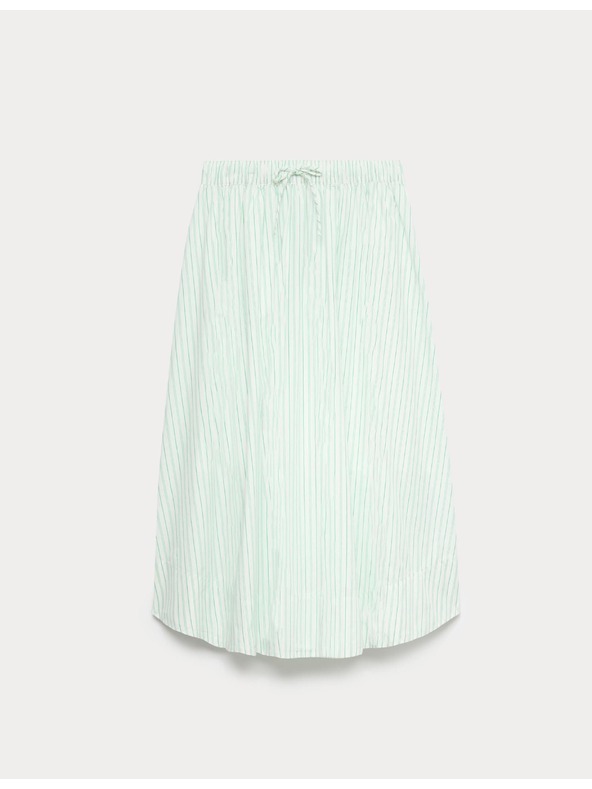 Marks & Spencer Prugasta midi kružna suknja od čiste pamuka Marks & Spencer zelena