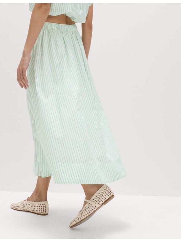 Marks & Spencer Prugasta midi kružna suknja od čiste pamuka Marks & Spencer zelena