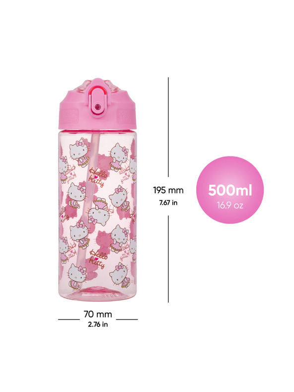 BAAGL  BAAGL Tritanova boca za piće sa slamkom Hello Kitty Sweet Leopard, 500 ml