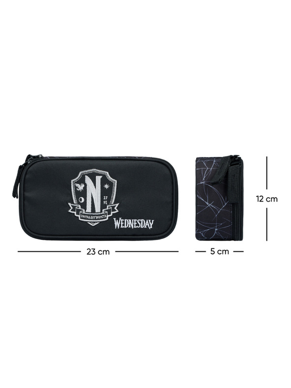 BAAGL  Black 3 SET Skate Wednesday Nevermore: ruksak, pernica, torba Baagl