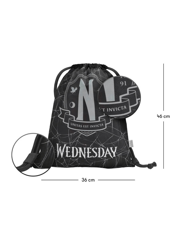 BAAGL  Black 3 SET Skate Wednesday Nevermore: ruksak, pernica, torba Baagl