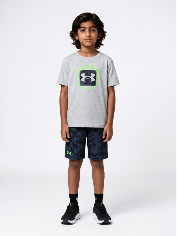 Under Armour Dječački set Under Armour UA PRINTED SS SHORT SET-GRY