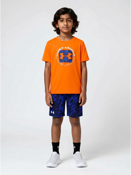 Under Armour Dječački set Under Armour UA TECH PRINTED SS SHORT SET-ORG