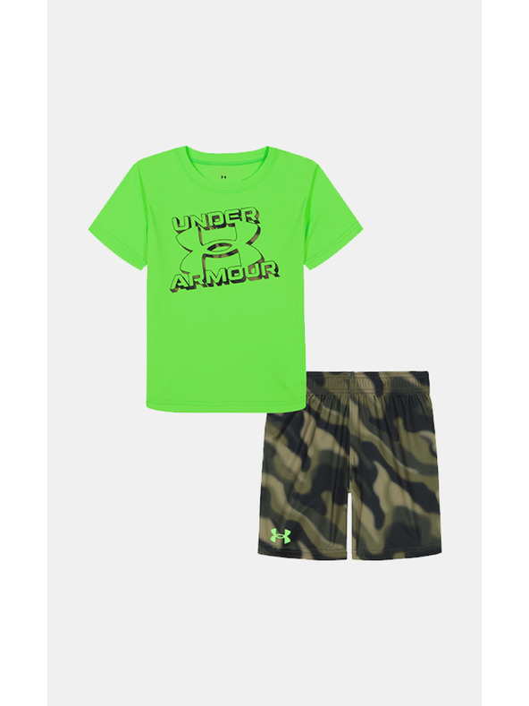 Under Armour Dječački set Under Armour UA TECH PRINTED SS SHORT SET-GRN