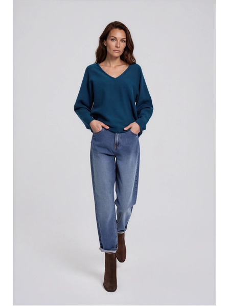 Moodo Mom fit traperice tamno plave Moodo