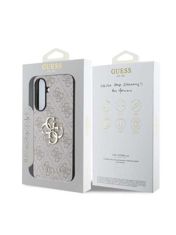 Guess Guess PU 4G Metal Logo Stražnja krovna zaštita za Samsung Galaxy A36 Pink