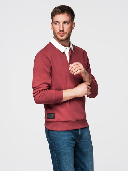 Ombre Clothing Ombre Clothing Muška majica s vinski ovratnikom