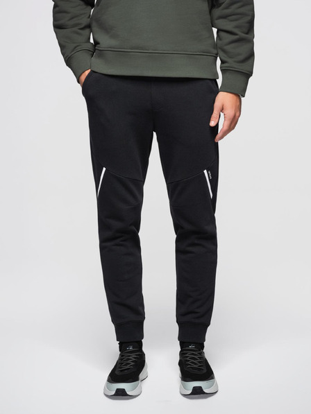 Ombre Clothing Muške trenirke joggers - crne V2 OM-PASK-0280 Ombre Clothing