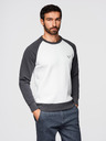 Ombre Clothing Muška kontrastna mikina s raglan rukavima - kremasta i grafit V1 OM-SSNZ-0239 Ombre Clothing