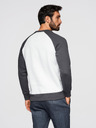 Ombre Clothing Muška kontrastna mikina s raglan rukavima - kremasta i grafit V1 OM-SSNZ-0239 Ombre Clothing