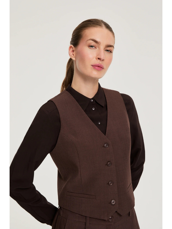 Moodo Elegantni prsluk smeđi Moodo