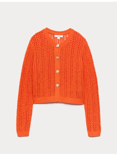 Marks & Spencer Kardigan s teksturom uskog kroja od pamučne mješavine Marks & Spencer narancasta
