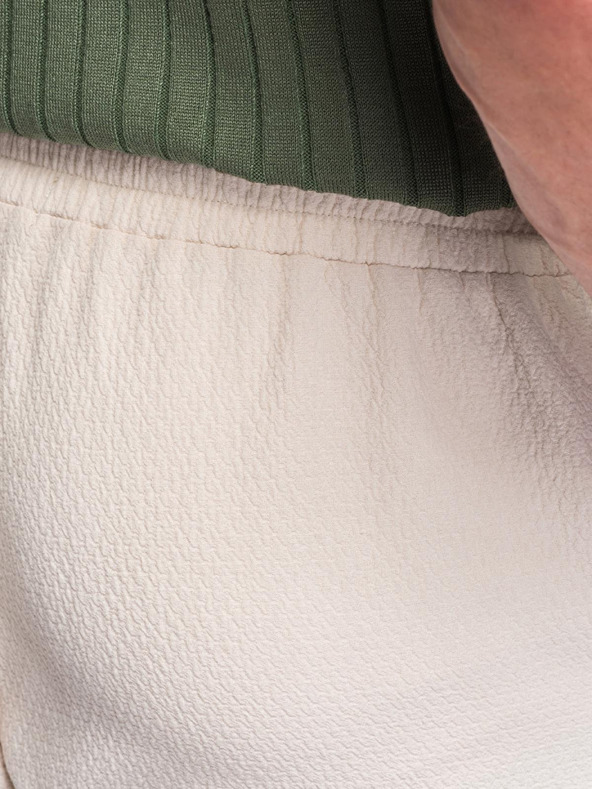 Ombre Clothing Muške pamučne hlače strukturiranog kroja REGULAR FIT – slonovača V2 OM-PACP-0310 Ombre Clothing