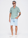 Ombre Clothing Muska muslinasta košulja sa kubanskim ovratnikom – pastelno zelena V3 OM-SHSS-0223 Ombre Clothing