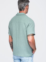 Ombre Clothing Muska muslinasta košulja sa kubanskim ovratnikom – pastelno zelena V3 OM-SHSS-0223 Ombre Clothing