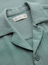 Ombre Clothing Muska muslinasta košulja sa kubanskim ovratnikom – pastelno zelena V3 OM-SHSS-0223 Ombre Clothing
