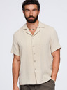 Ombre Clothing Muska muslinasta košulja sa kubanskim ovratnikom – bez V1 OM-SHSS-0223 Ombre Clothing