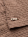 Ombre Clothing Muska muslinasta košulja sa kubanskim ovratnikom – svetlo braon V2 OM-SHSS-0223 Ombre Clothing