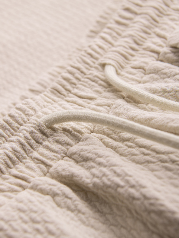 Ombre Clothing Muške kratke hlače od strukturiranog pamuka – kremaste V2 OM-SRCS-0207 Ombre Clothing
